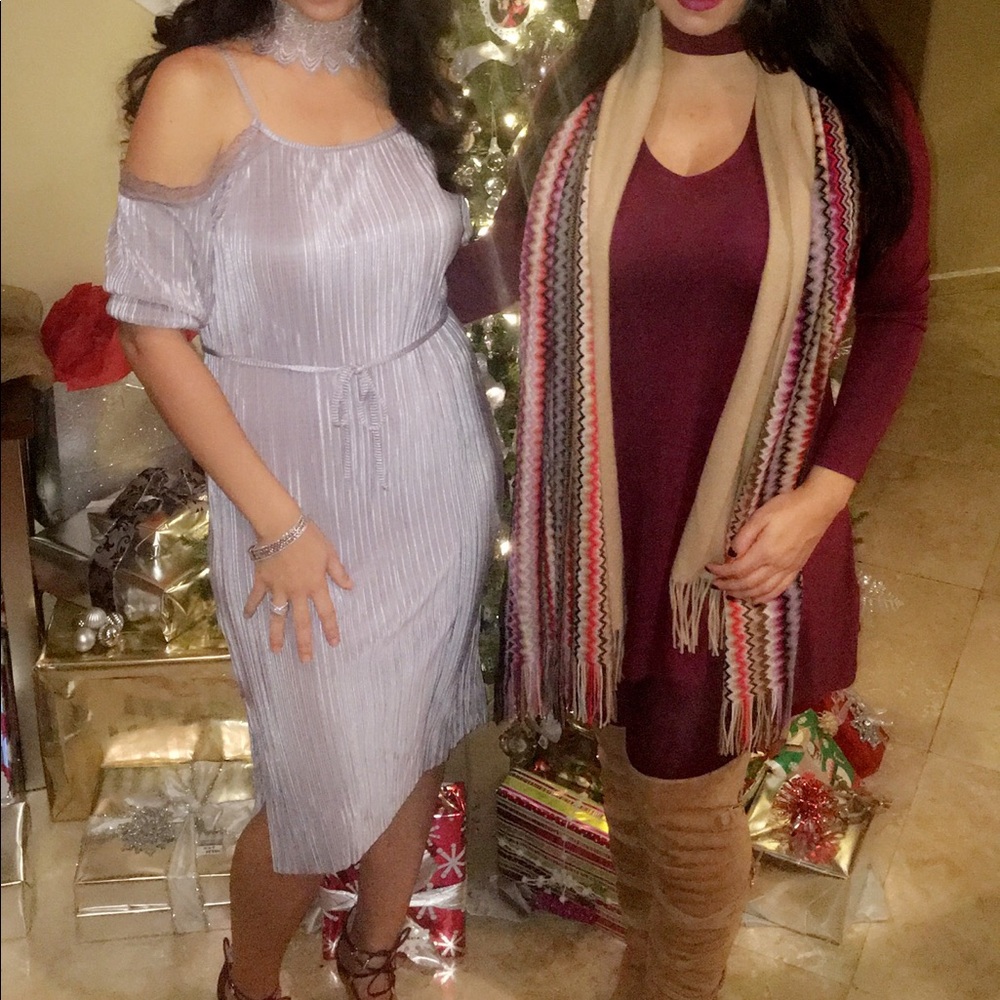 Holiday Special *Topshop silver dress with lace